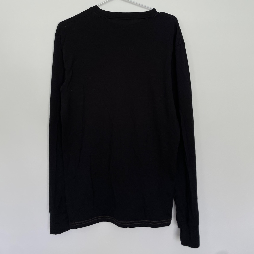 Mons Royale 200 Merino Wool Long Sleeve Base Layer Medium Black Brown - Picture 10 of 10